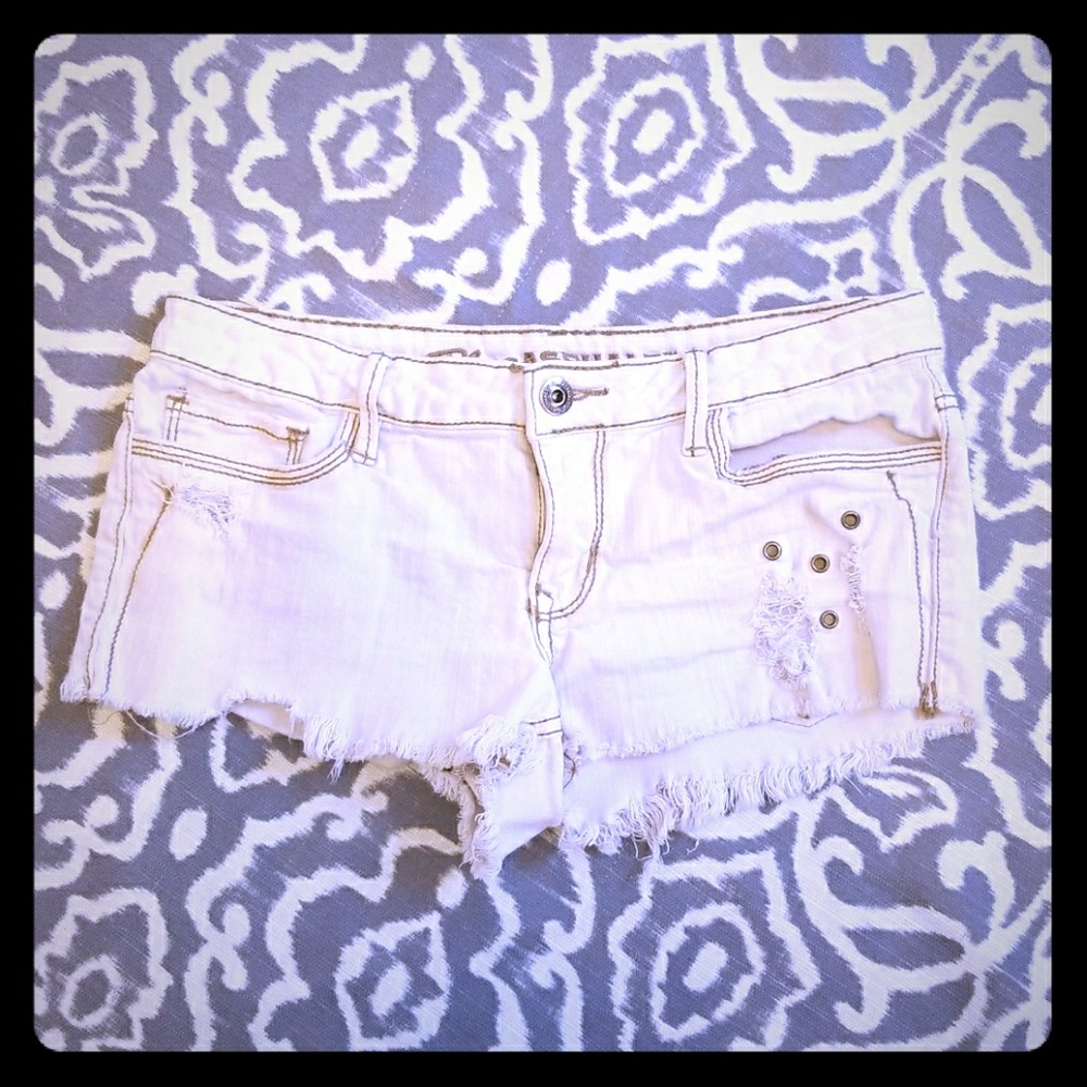 Blue Asphalt Factory Destroyed Denim Cutoffs